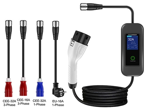 2-EVMOTIONS Omega Type2 (3x32A) Chargeur portable pour voiture électrique