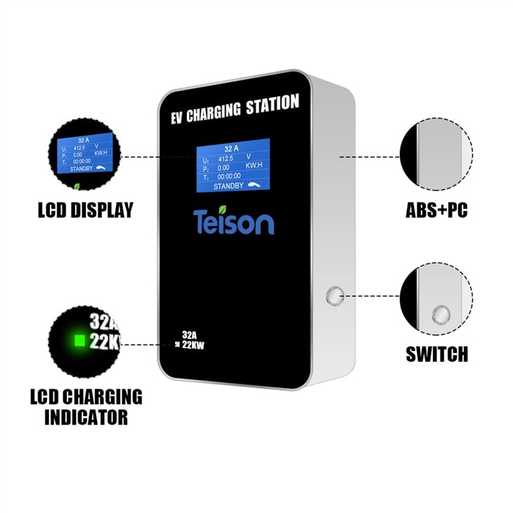 3-Wallbox EV EVSE Type2 11kw Borne de recharge